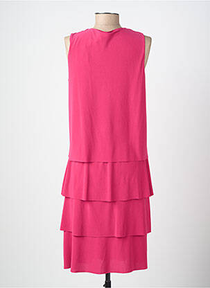 Rochie midi croială fluidă fără mâneci roz GUY DUBOUIS femeie