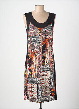 Rochie midi croială fluidă fără mâneci negru LISA CHESNAY femeie