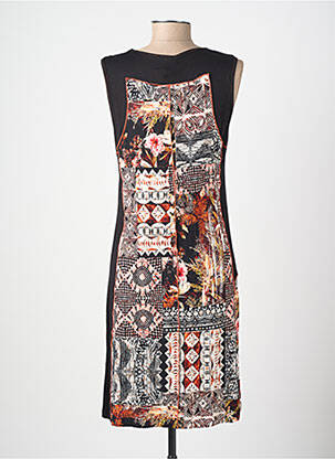 Rochie midi croială fluidă fără mâneci negru LISA CHESNAY femeie