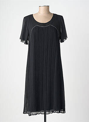 Rochie midi croială fluidă mâneci scurte negru GUY DUBOUIS femeie