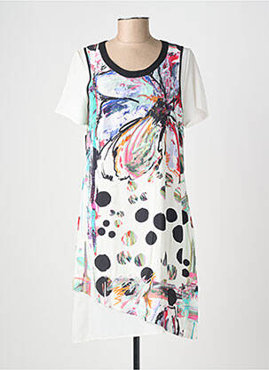 Rochie midi croială fluidă mâneci scurte alb MERI & ESCA femeie
