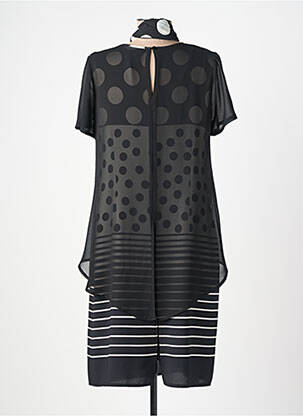 Rochie midi imprimeu fantezie mâneci scurte negru GUY DUBOUIS femeie