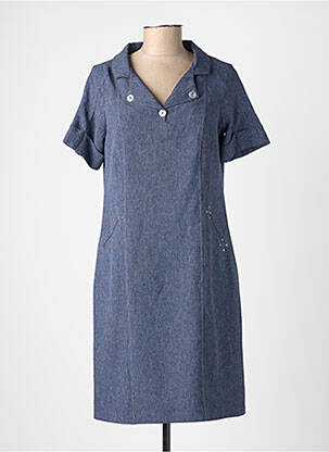 Rochie midi mâneci scurte mâneci scurte albastru FRANCE RIVOIRE femeie