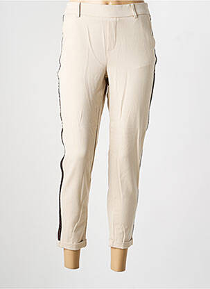Pantalon 7/8 țesătură poplin mărime normală bej VERO MODA femeie