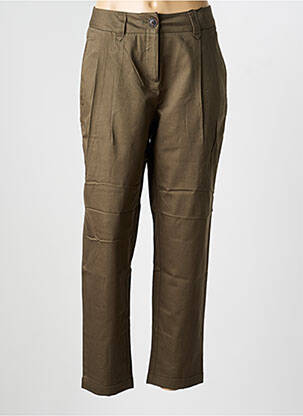 Pantalon chino țesătură poplin mărime normală verde VERO MODA femeie
