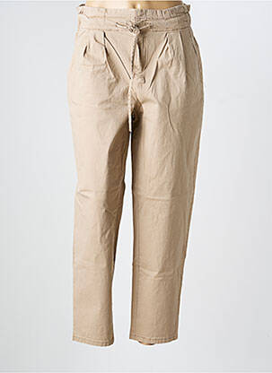 Pantalon 7/8 talie cu cleme mărime normală bej VERO MODA femeie