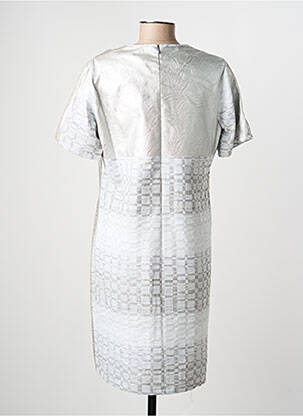 Rochie midi închidere cu fermoar la spate mâneci scurte argintiu MERI & ESCA femeie