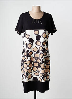 Rochie midi mâneci scurte mâneci scurte negru LISA CHESNAY femeie