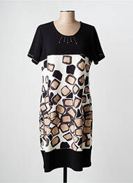 Rochie midi mâneci scurte mâneci scurte negru LISA CHESNAY femeie