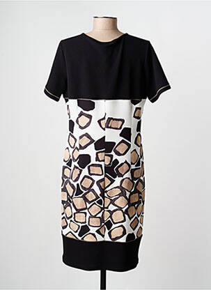 Rochie midi mâneci scurte mâneci scurte negru LISA CHESNAY femeie