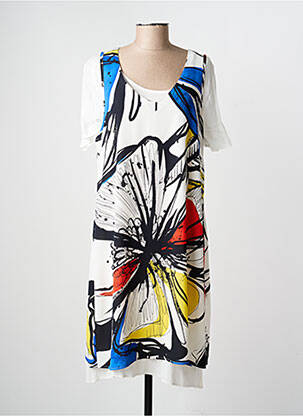 Rochie midi imprimeu floral mâneci scurte alb MERI & ESCA femeie
