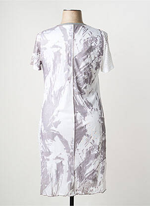Rochie midi imprimeu fantezie mâneci scurte alb MERI & ESCA femeie