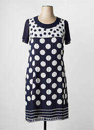 Rochie midi țesătură crep mâneci scurte albastru FRANCE RIVOIRE femeie