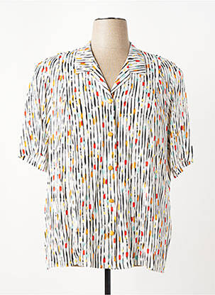 Cămașă imprimeu fantezie mâneci scurte alb GUY DUBOUIS femeie