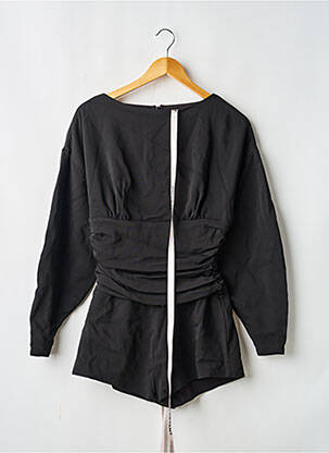 Salopetă scurtă țesătură poplin mâneci lungi negru HOUSE OF CB LONDON femeie