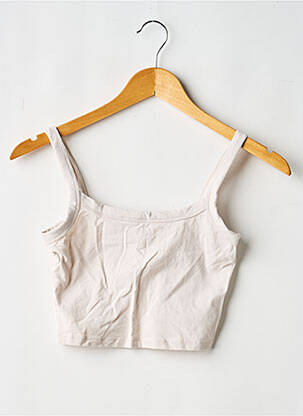 Top elasticitate bretele subțiri bej DIVIDED H&M femeie