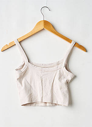 Top elasticitate bretele subțiri bej DIVIDED H&M femeie