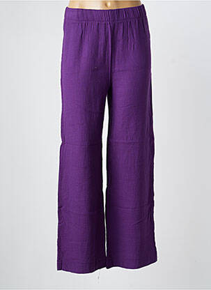 Pantalon larg țesătură crep mărime normală violet RUE MAZARINE femeie