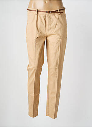 Pantalon chino țesătură poplin mărime normală bej B.YOUNG femeie