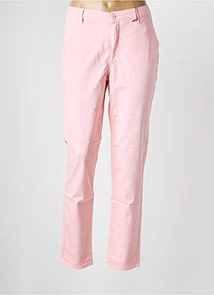 Pantalon chino țesătură poplin mărime normală roz HAPPY femeie