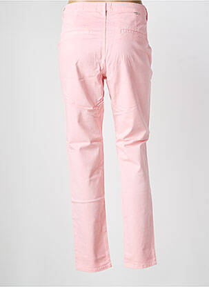 Pantalon chino țesătură poplin mărime normală roz HAPPY femeie