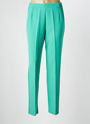 Pantalon slim talie elastică mărime normală verde GEVANA femeie