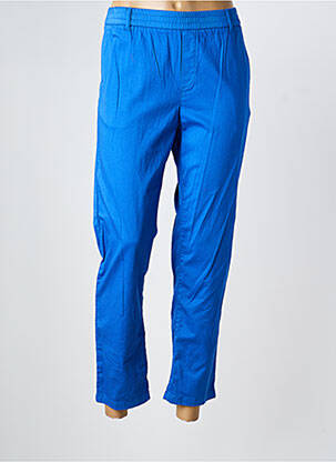 Pantalon chino țesătură poplin mărime normală albastru GEVANA femeie