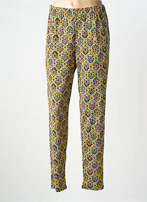 Pantalon drept țesătură crep mărime normală galben GEVANA femeie