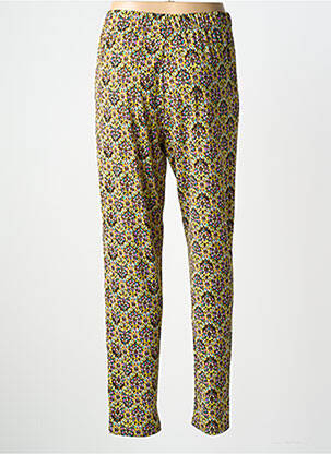 Pantalon drept țesătură crep mărime normală galben GEVANA femeie