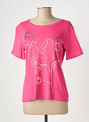 Tricou serigrafie mâneci scurte roz GEVANA femeie
