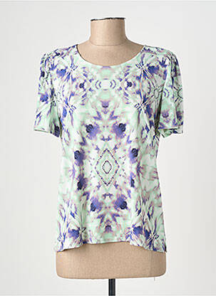 Tricou imprimeu fantezie mâneci scurte verde GEVANA femeie