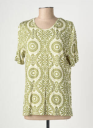 Tricou imprimeu fantezie mâneci scurte verde GEVANA femeie