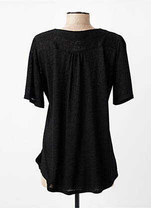 Top țesătură jersey mâneci scurte negru GEVANA femeie