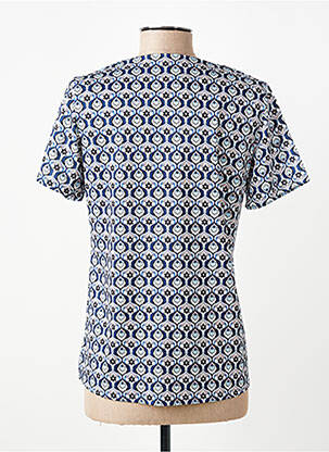 Tricou guler în v mâneci scurte albastru GEVANA femeie