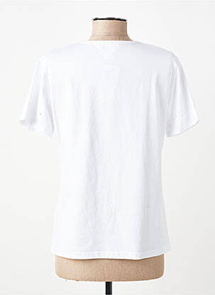 Tricou guler în v mâneci scurte alb GEVANA femeie