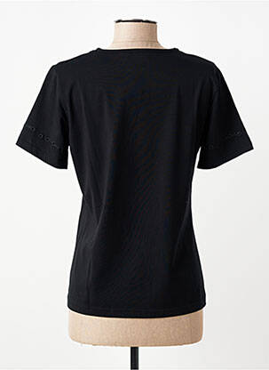 Tricou guler în v mâneci scurte negru GEVANA femeie