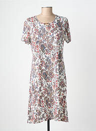 Rochie midi imprimeu floral mâneci scurte alb GEVANA femeie