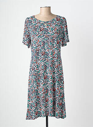 Rochie midi imprimeu floral mâneci scurte albastru GEVANA femeie