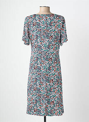 Rochie midi imprimeu floral mâneci scurte albastru GEVANA femeie