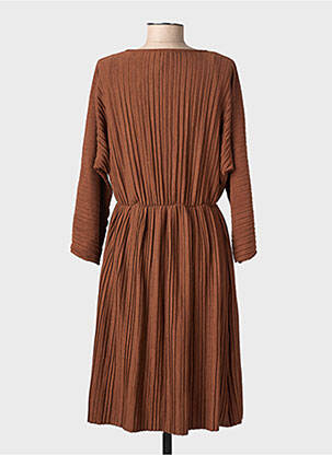 Rochie midi mâneci lungi mâneci lungi maro SENES femeie