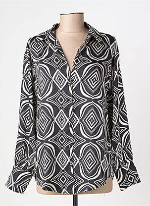 Cămașă țesătură crep mâneci lungi negru PEACE N'LOVE femeie