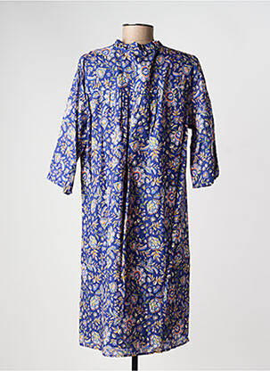 Rochie midi mâneci 3/4 mâneci 3/4 albastru GEVANA femeie