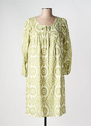 Rochie midi imprimeu fantezie mâneci lungi verde GEVANA femeie