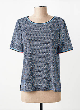 Tricou imprimeu fantezie mâneci scurte albastru GEVANA femeie
