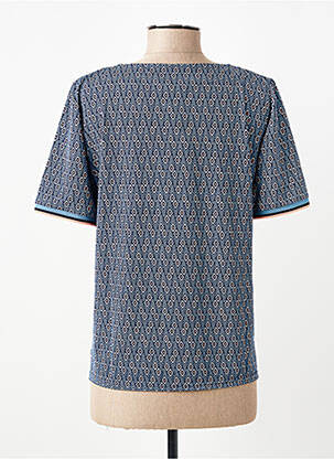 Tricou imprimeu fantezie mâneci scurte albastru GEVANA femeie