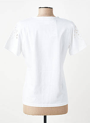 Tricou croială dreaptă mâneci scurte alb GEVANA femeie