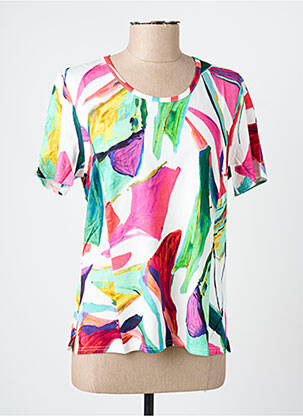 Tricou imprimeu fantezie mâneci scurte roz GEVANA femeie
