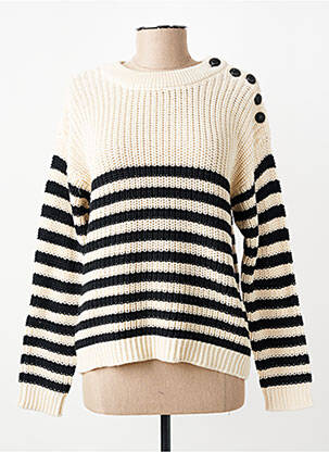 Pulover guler rotund mâneci lungi bej VERO MODA femeie