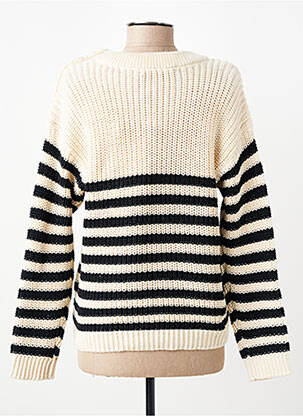 Pulover guler rotund mâneci lungi bej VERO MODA femeie