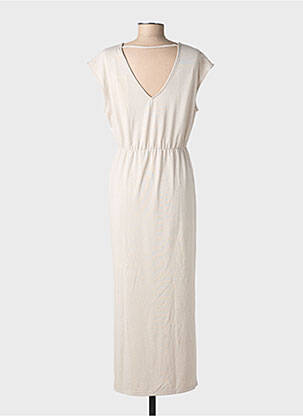 Rochie lungă mâneci scurte mâneci scurte bej VERO MODA femeie